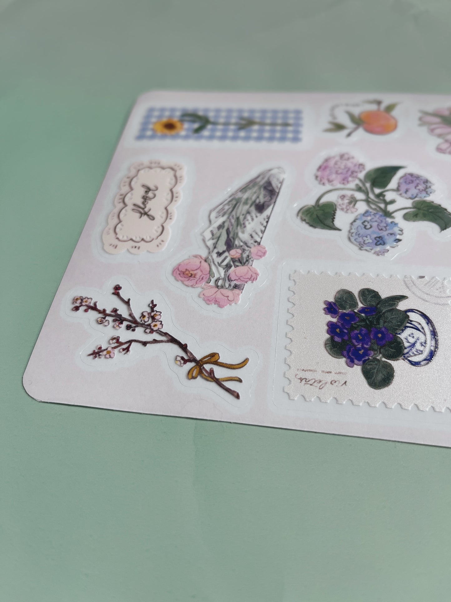 Planilla de Stickers de Flores 🌷 vinil con textura