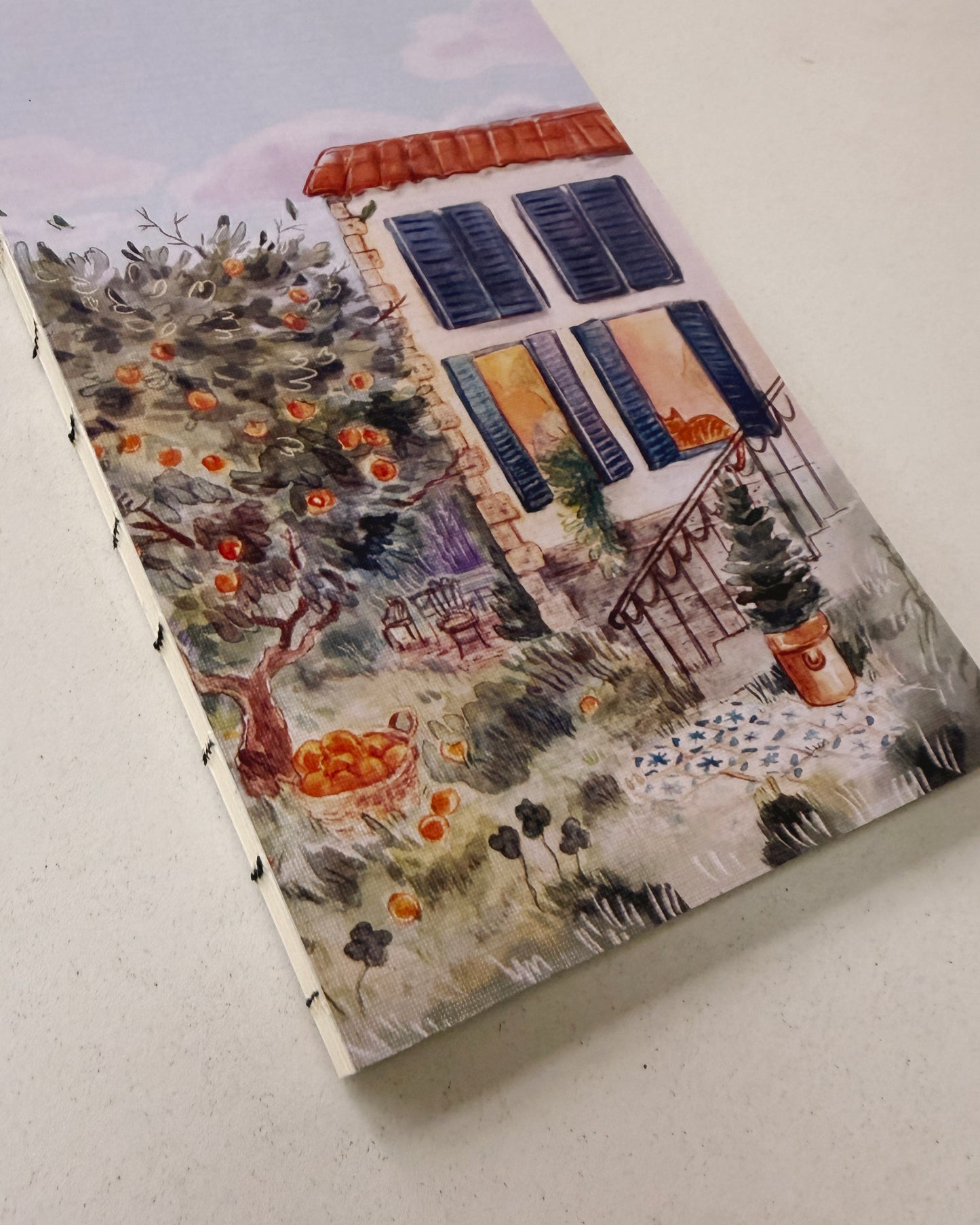 Libreta suave Naranjo 🍊🍃 cuaderno cosido hojas en blanco