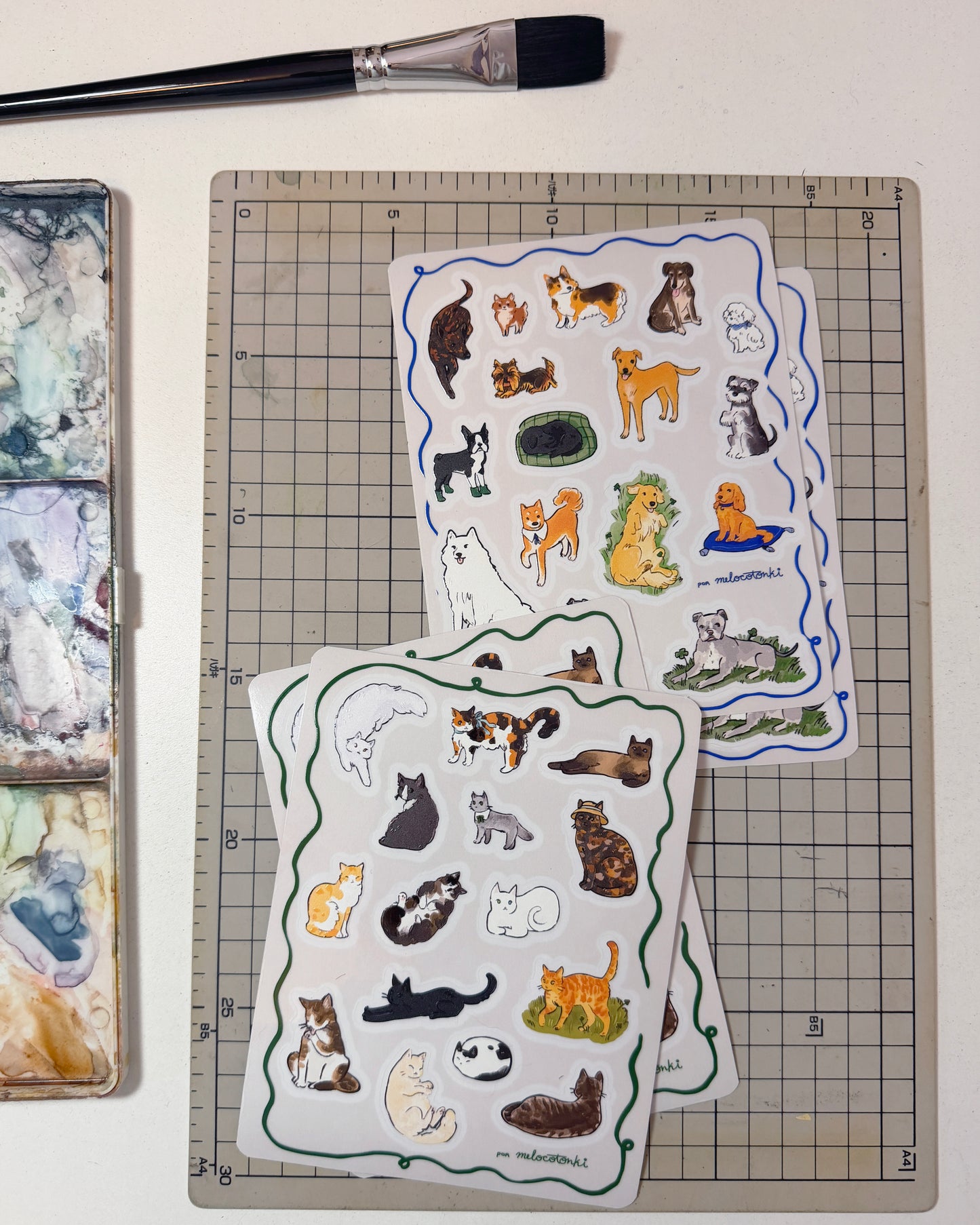 Canis Crunchis Planilla Stickers 🐶🐾vinil con textura estampas