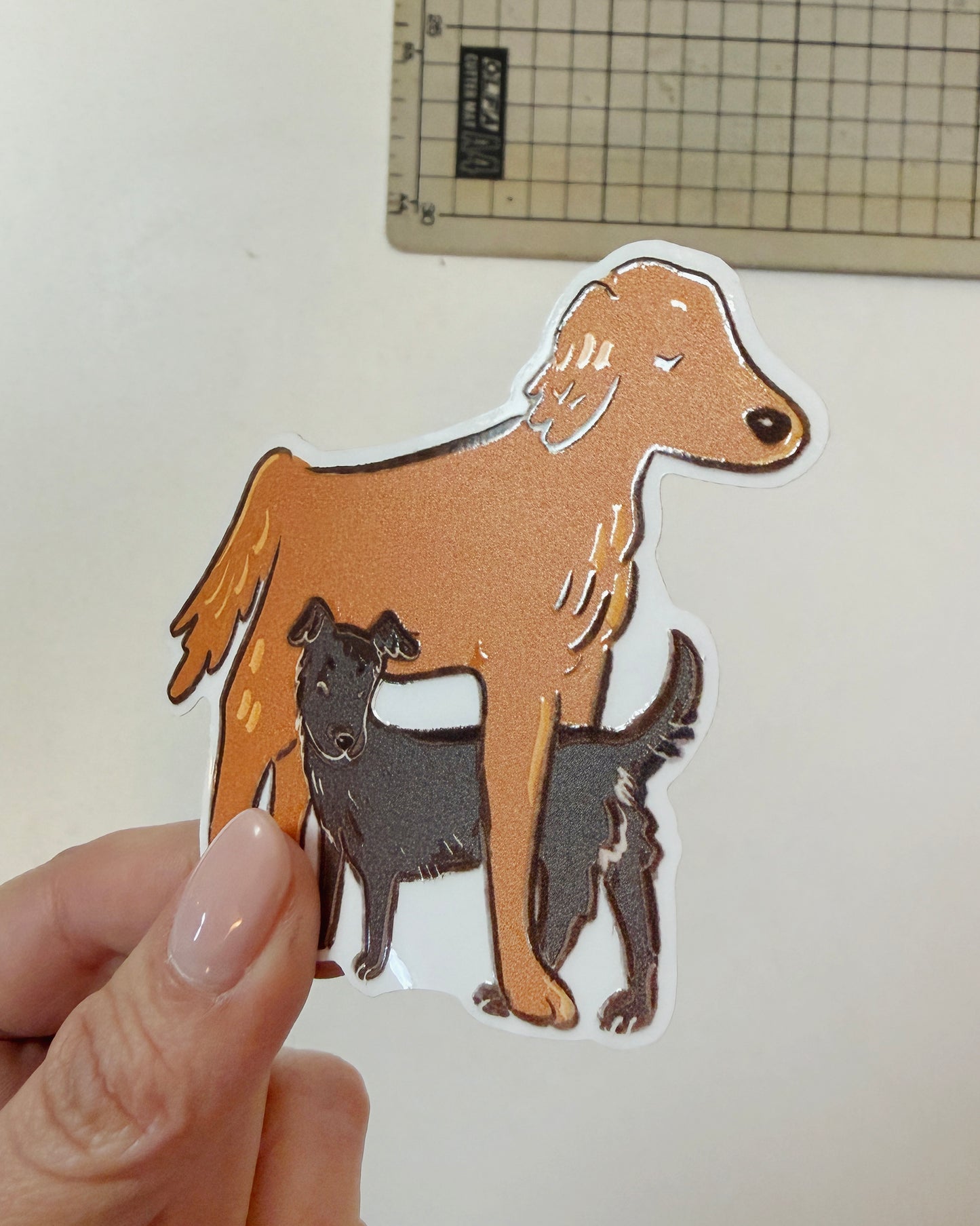 Sticker individual Perrito Grande Perrito Pequeño ⋆🐾°