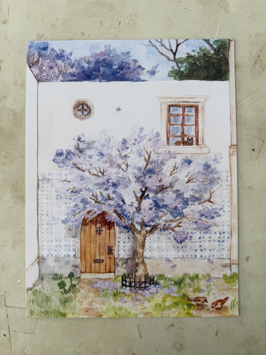 Print, Jacaranda, reproducción en papel texturizado