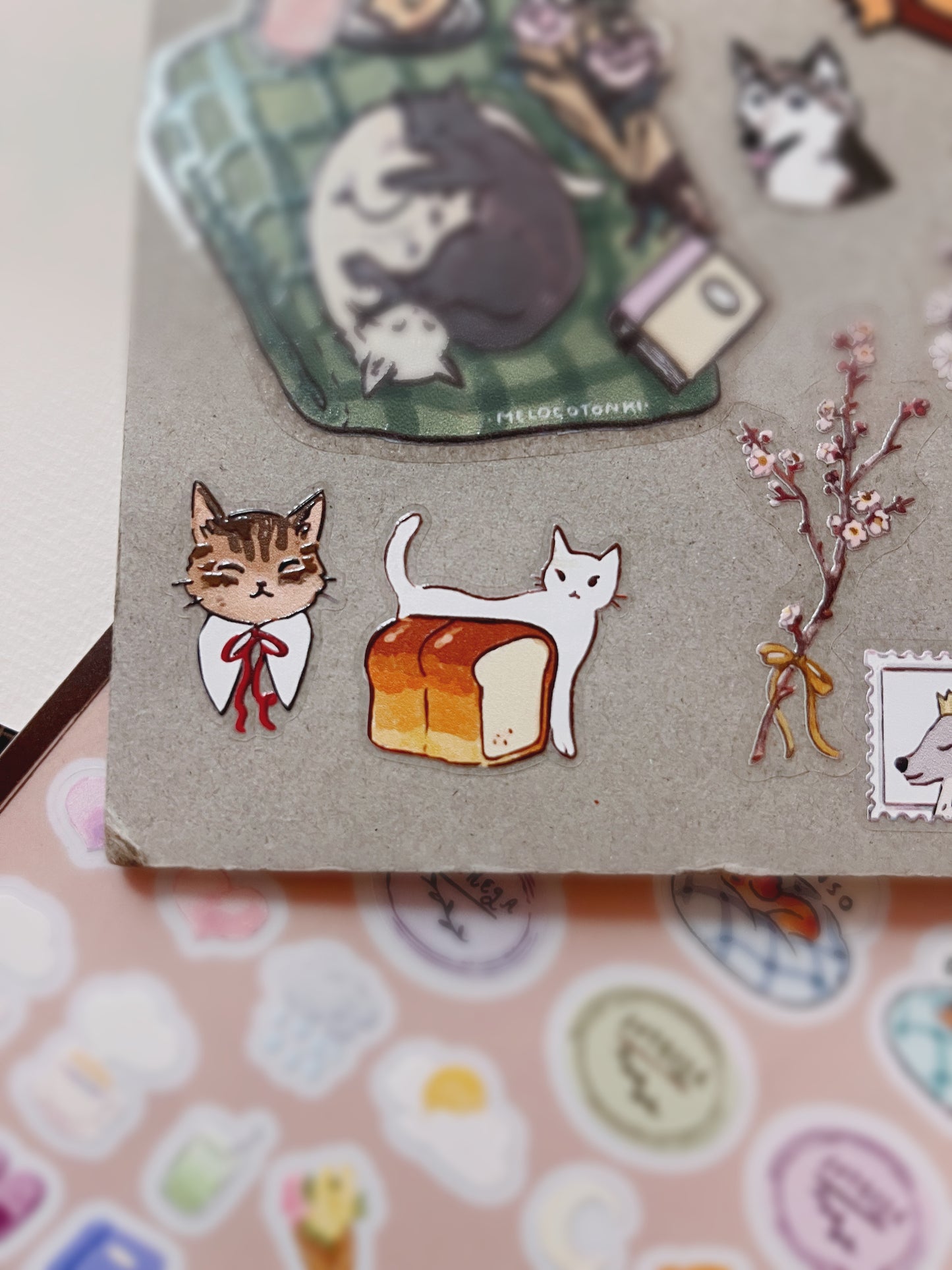 Planilla Stickers Gatitos 🐱🐈🐈‍⬛🐾vinil con textura