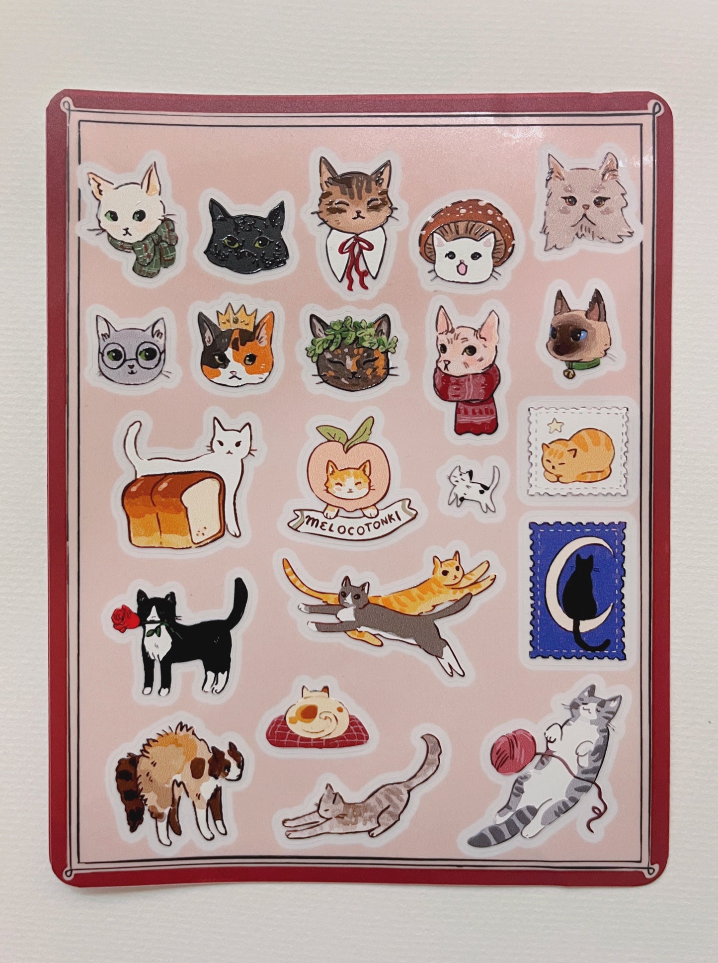 Planilla Stickers Gatitos 🐱🐈🐈‍⬛🐾vinil con textura
