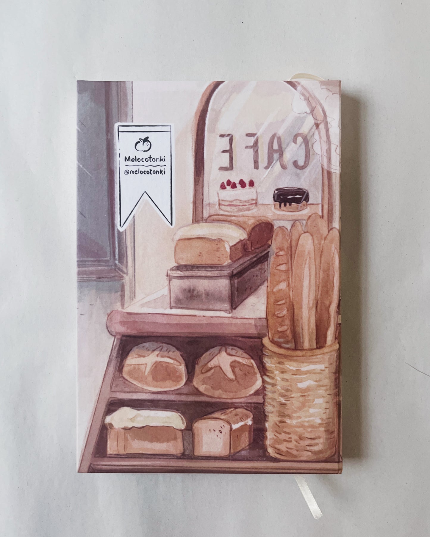 Libreta Café & Panadería 1/2 carta, pasta dura, cuaderno, sketchbook, bullet journal