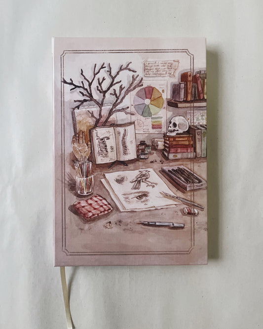 Libreta Estudio  1/2 carta, pasta dura, cosida, cuaderno, sketchbook, bullet journal