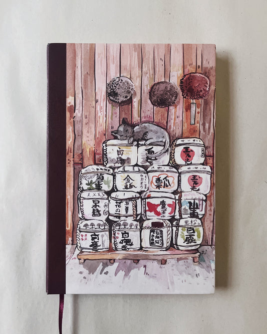 Libreta Sake 1/2 carta, pasta dura, cosida, cuaderno, sketchbook, bullet journal