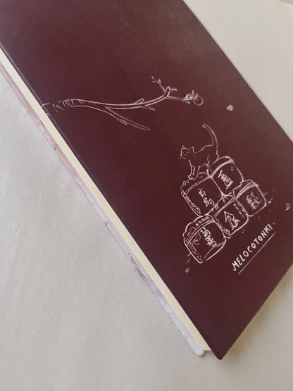 Libreta Sake 1/2 carta, pasta dura, cosida, cuaderno, sketchbook, bullet journal