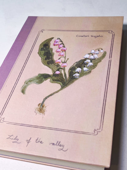 Libreta Campanillas  1/2 carta, pasta dura, cosida, cuaderno, sketchbook, bullet journal