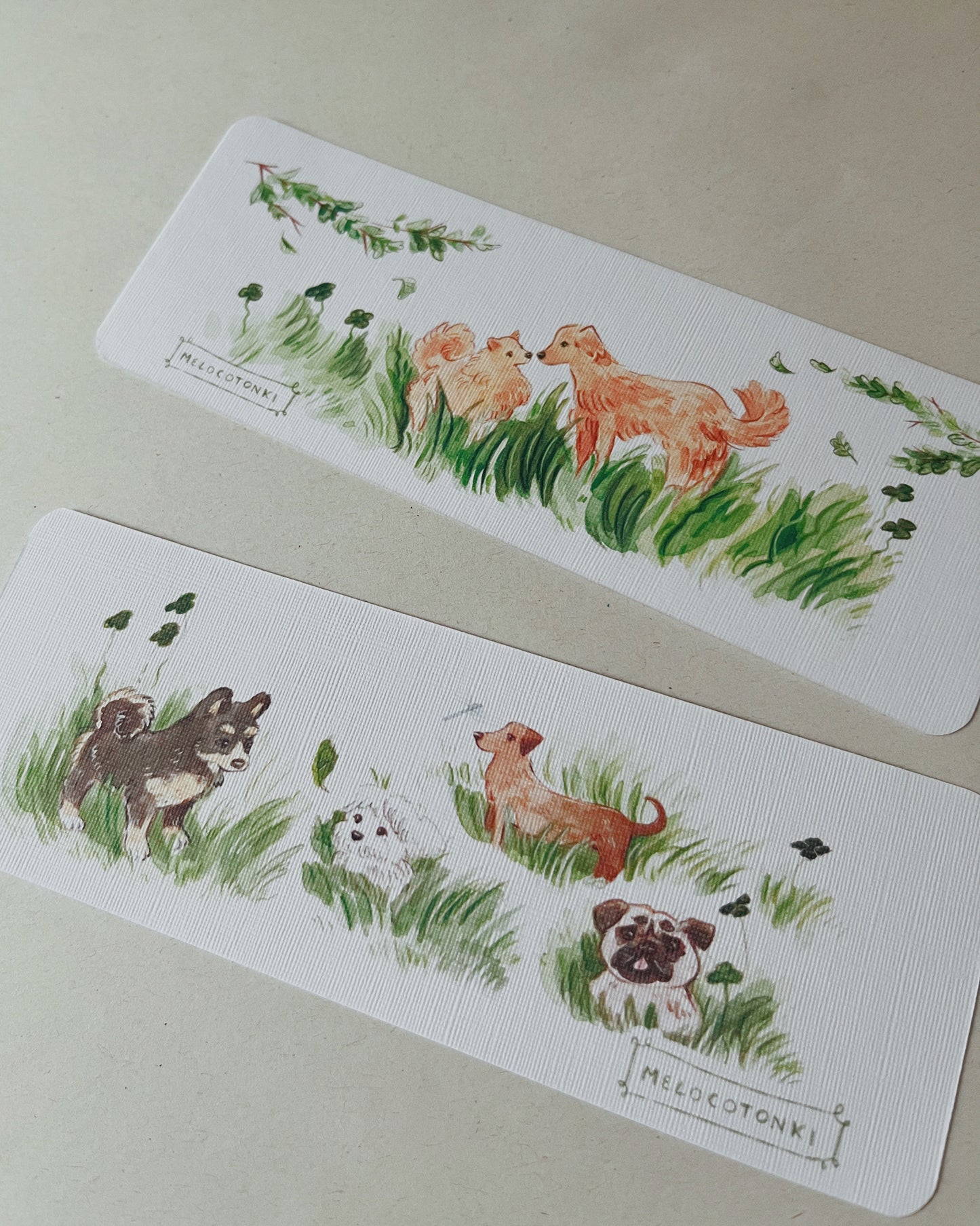 Colección 6 separadores 🔖 Koi, hongos, gatitos, flores, perritos, libros