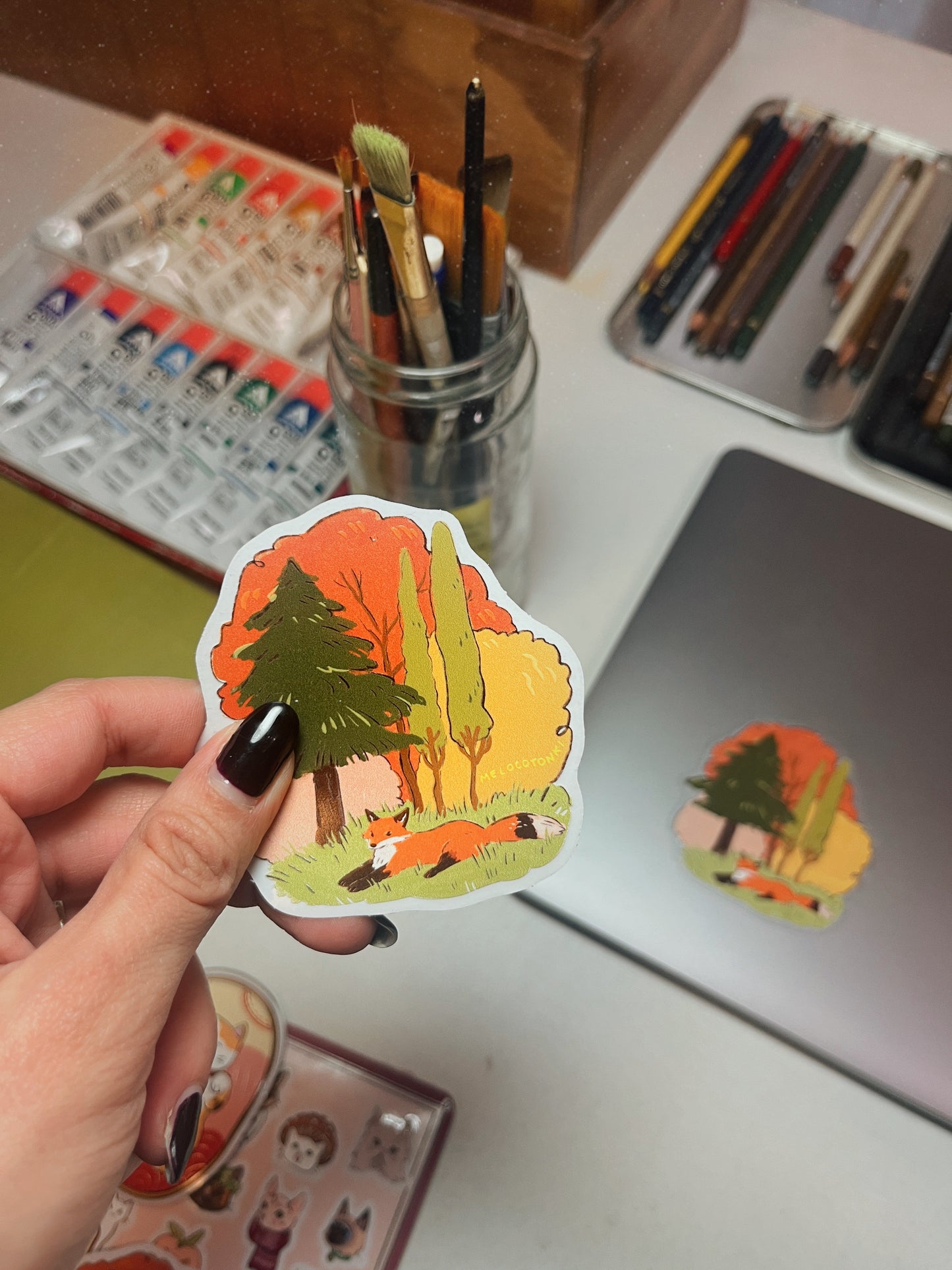Sticker individual Zorro en el bosque 🌲