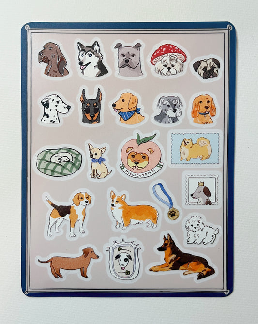 Planilla Stickers Perritos 🐶🐩🐕‍🦺🦮🐕🐾vinil con textura