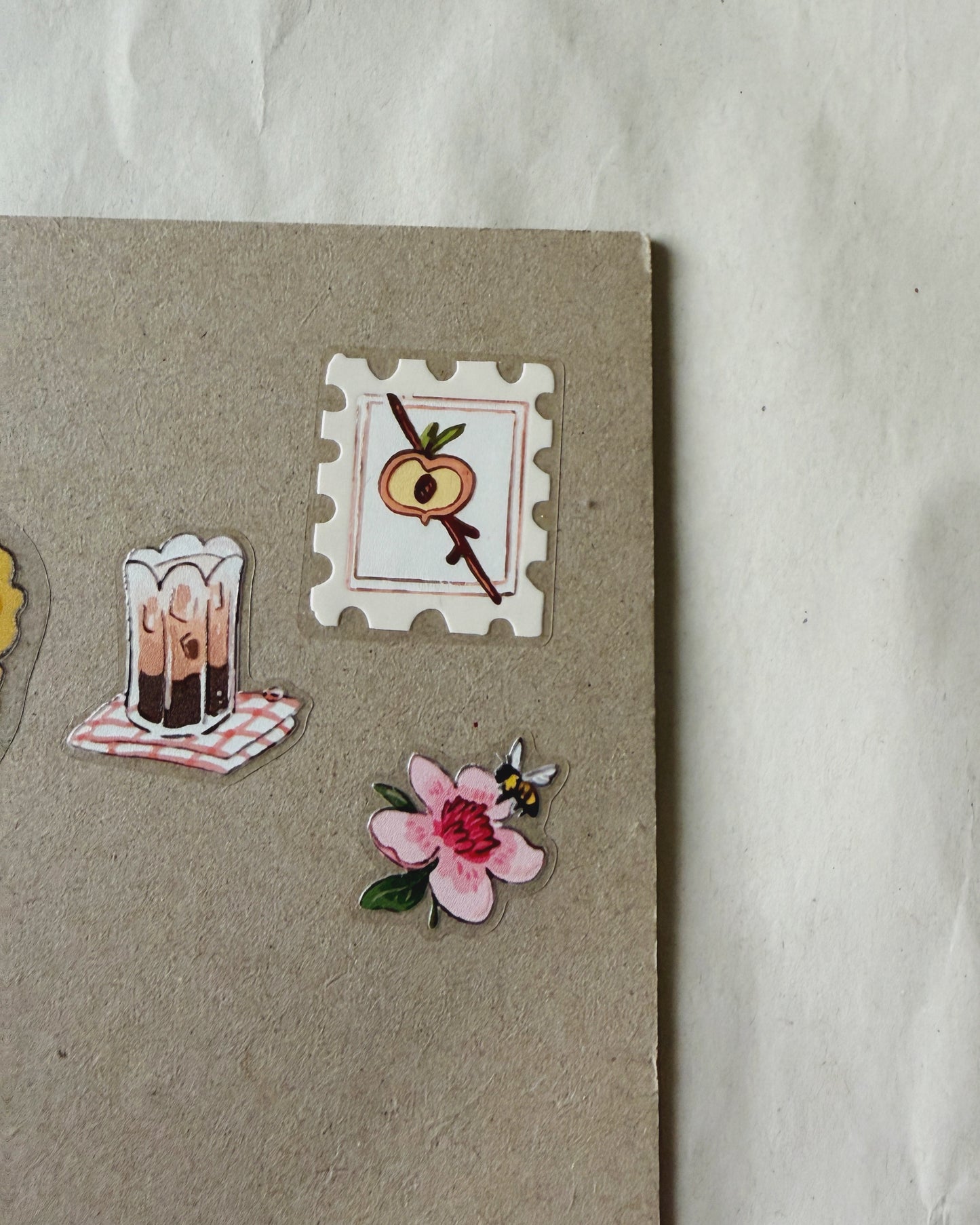 Planilla Stickers Melocotones 🍑🌸✨vinil con textura