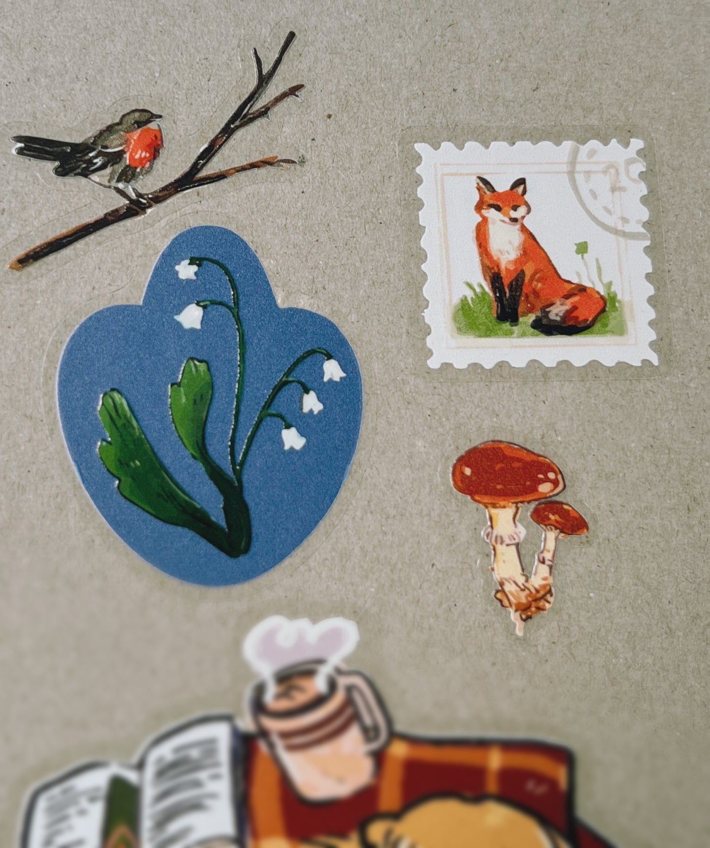 Planilla Stickers Bosque 🌲🍄‍🟫🪵 vinil con textura