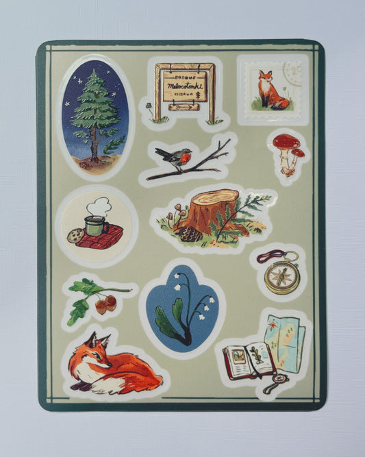 Planilla Stickers Bosque 🌲🍄‍🟫🪵 vinil con textura