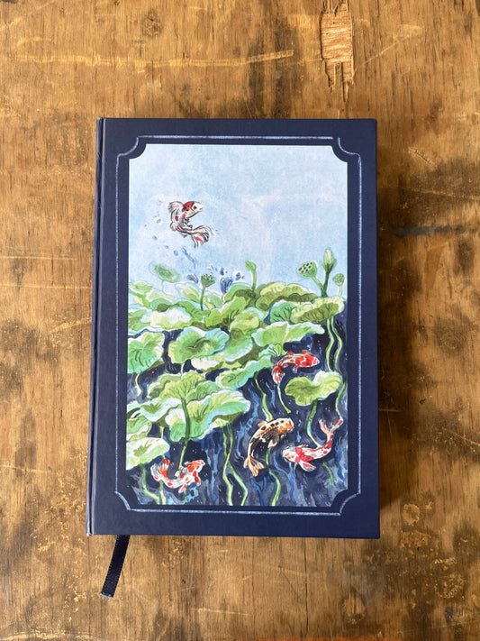Libreta Peces Koi 1/2 carta , pasta dura, cuaderno, sketchbook, bullet journal 𓆜⋆˚