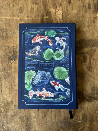 Libreta Peces Koi 1/2 carta , pasta dura, cuaderno, sketchbook, bullet journal 𓆜⋆˚