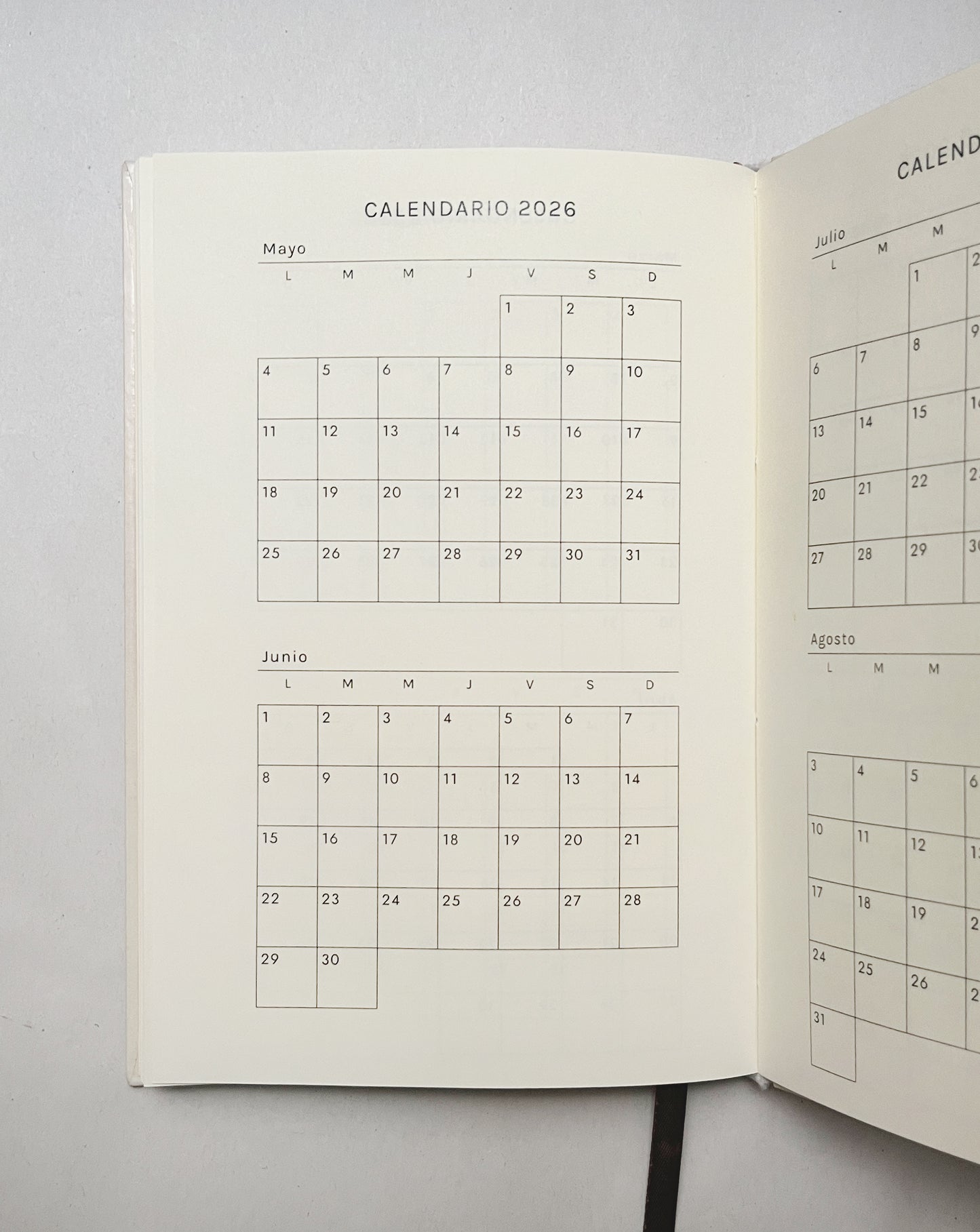 Agenda Abierta 2026 🍂📔🌿 Planificador semanal, mensual, pasta dura