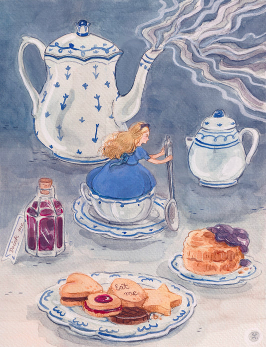 Print, Alicia hora del té, tamaño carta