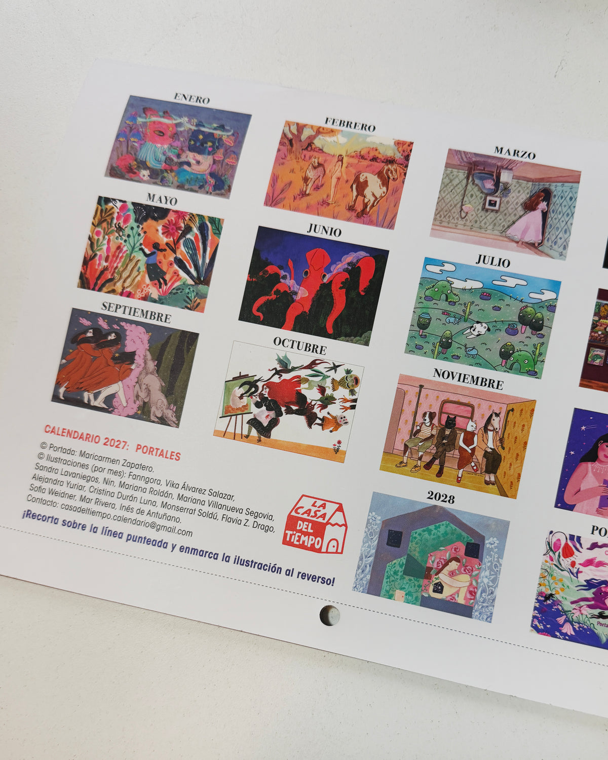 Calendario Colectivo Portales 2027: 12 ilustradoras mexicanas distintas
