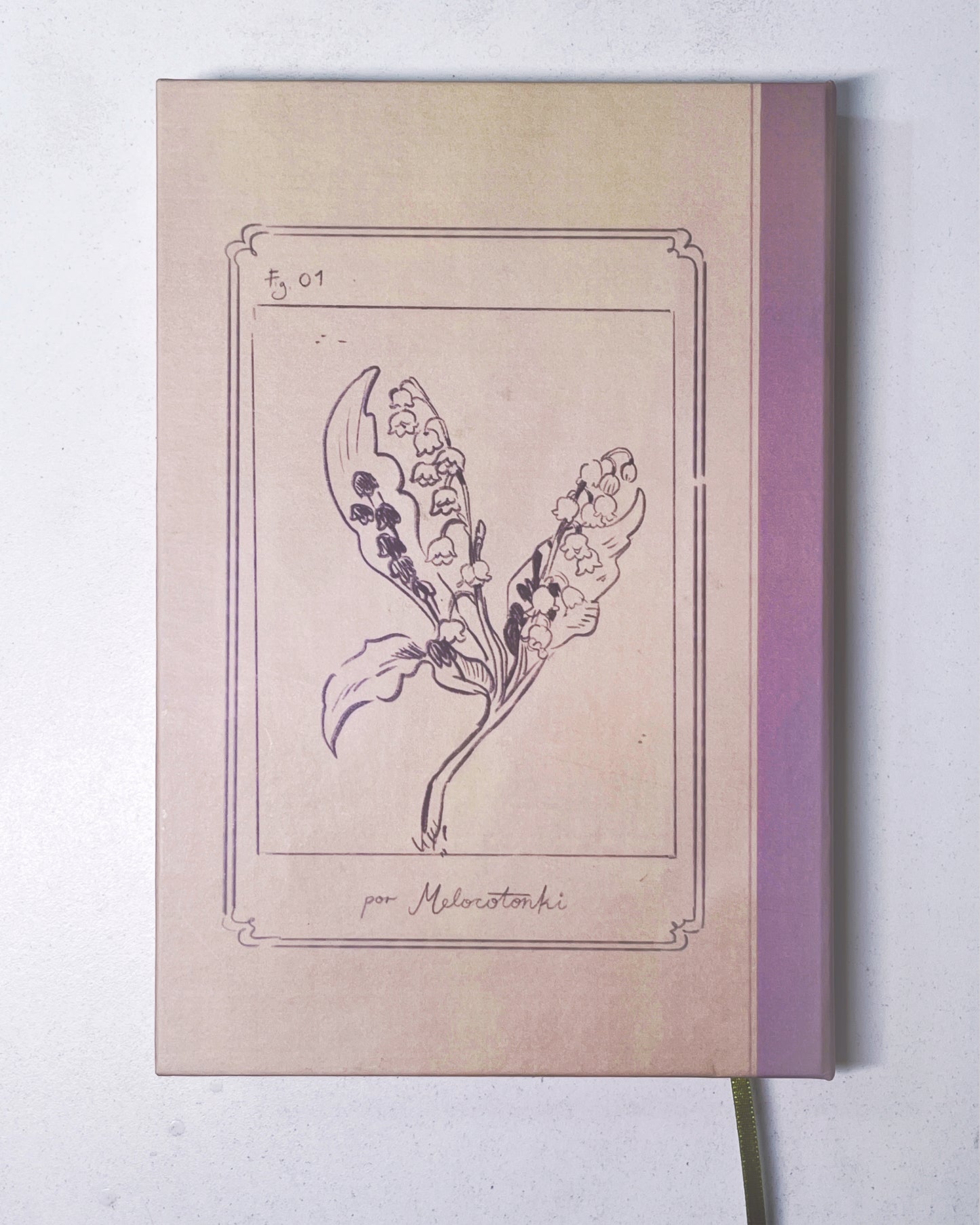 Libreta Campanillas  1/2 carta, pasta dura, cosida, cuaderno, sketchbook, bullet journal
