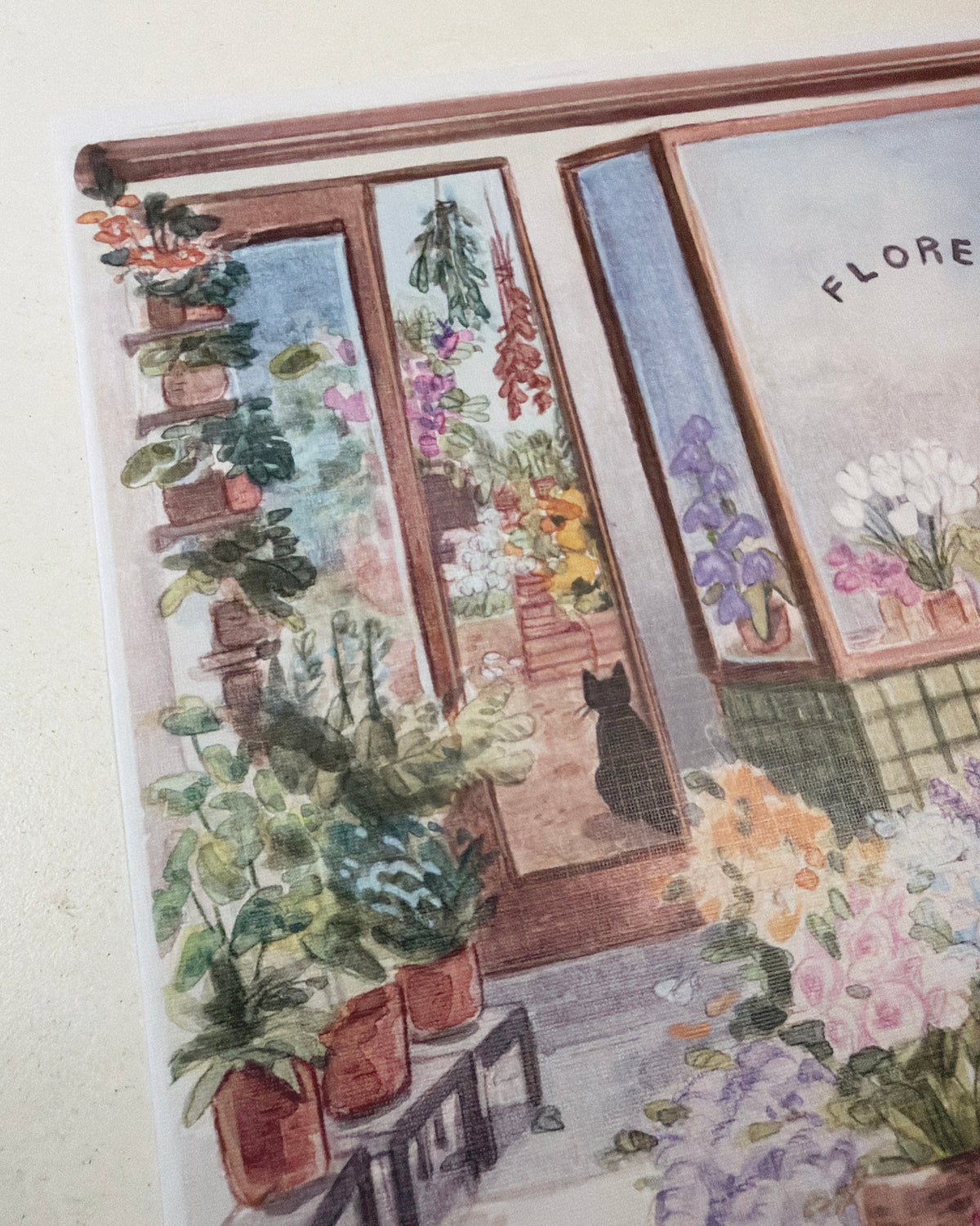 Print Florería 🌼 💐🌷reproducción en papel texturizado de ilustración en acuarela