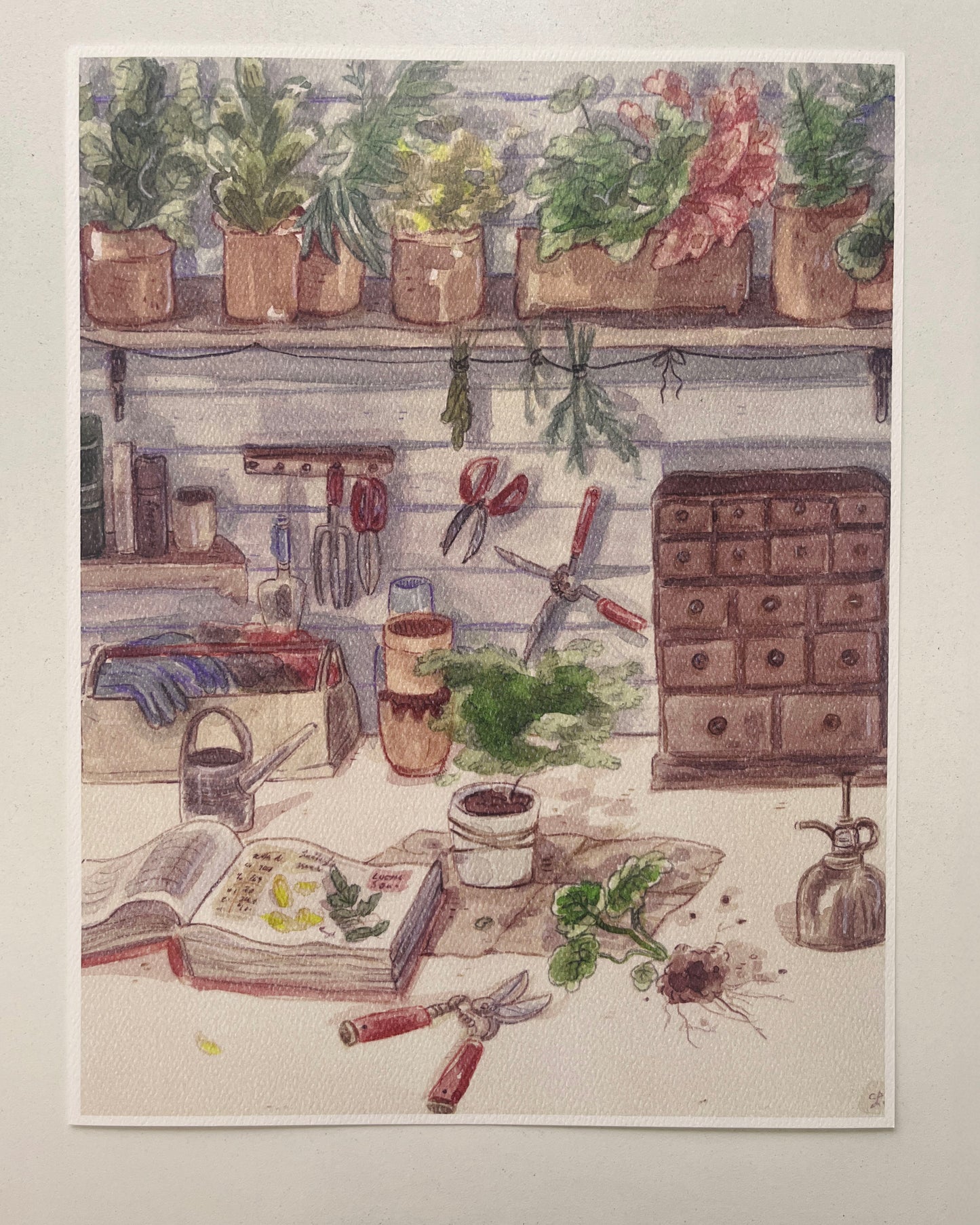 Print, jardinería, reproducción en papel texturizado