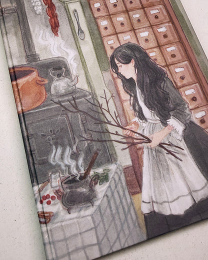 Libreta Herbolaria 🌿🧺📜 1/2 carta , pasta dura, cuaderno, sketchbook, bullet journal