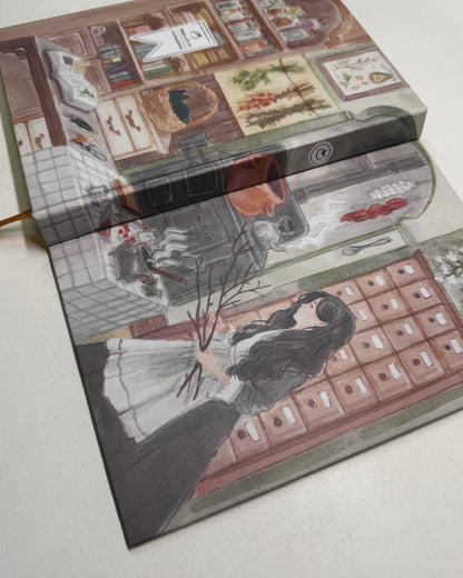 Libreta Herbolaria 🌿🧺📜 1/2 carta , pasta dura, cuaderno, sketchbook, bullet journal