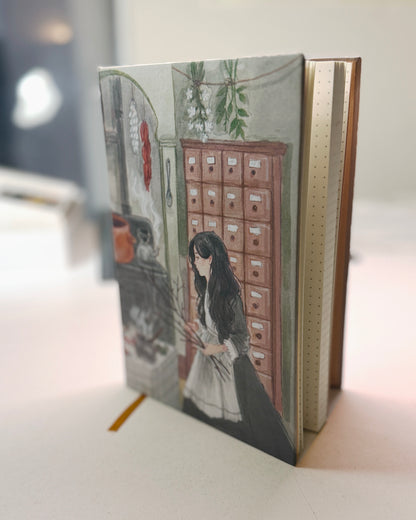 Libreta Herbolaria 🌿🧺📜 1/2 carta , pasta dura, cuaderno, sketchbook, bullet journal