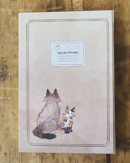 Libreta Gatos 1/2 carta 🐈🐈‍⬛ྀི, pasta dura, cuaderno, sketchbook, bullet journal