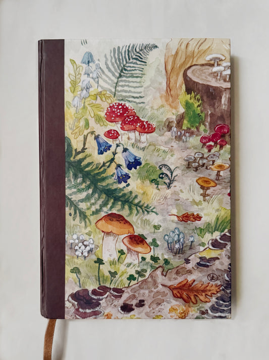 Libreta Hongos en el Bosque 1/2 carta , pasta dura, 𓍊𓋼🍄 🍄‍🟫 cuaderno, sketchbook, bullet journal