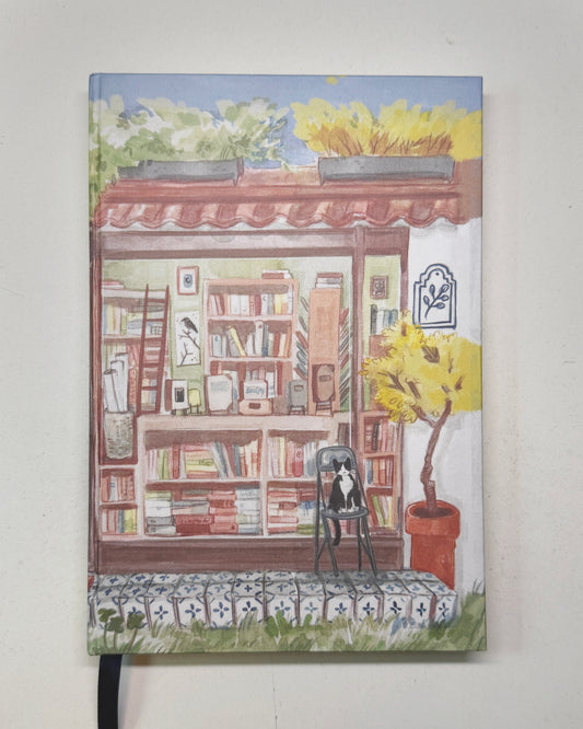 Libreta Librería en el Jardín  1/2 carta , pasta dura, cuaderno, sketchbook, bullet journal