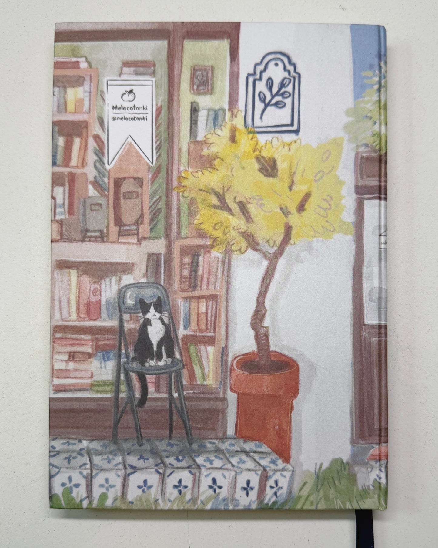 Libreta Librería en el Jardín  1/2 carta , pasta dura, cuaderno, sketchbook, bullet journal