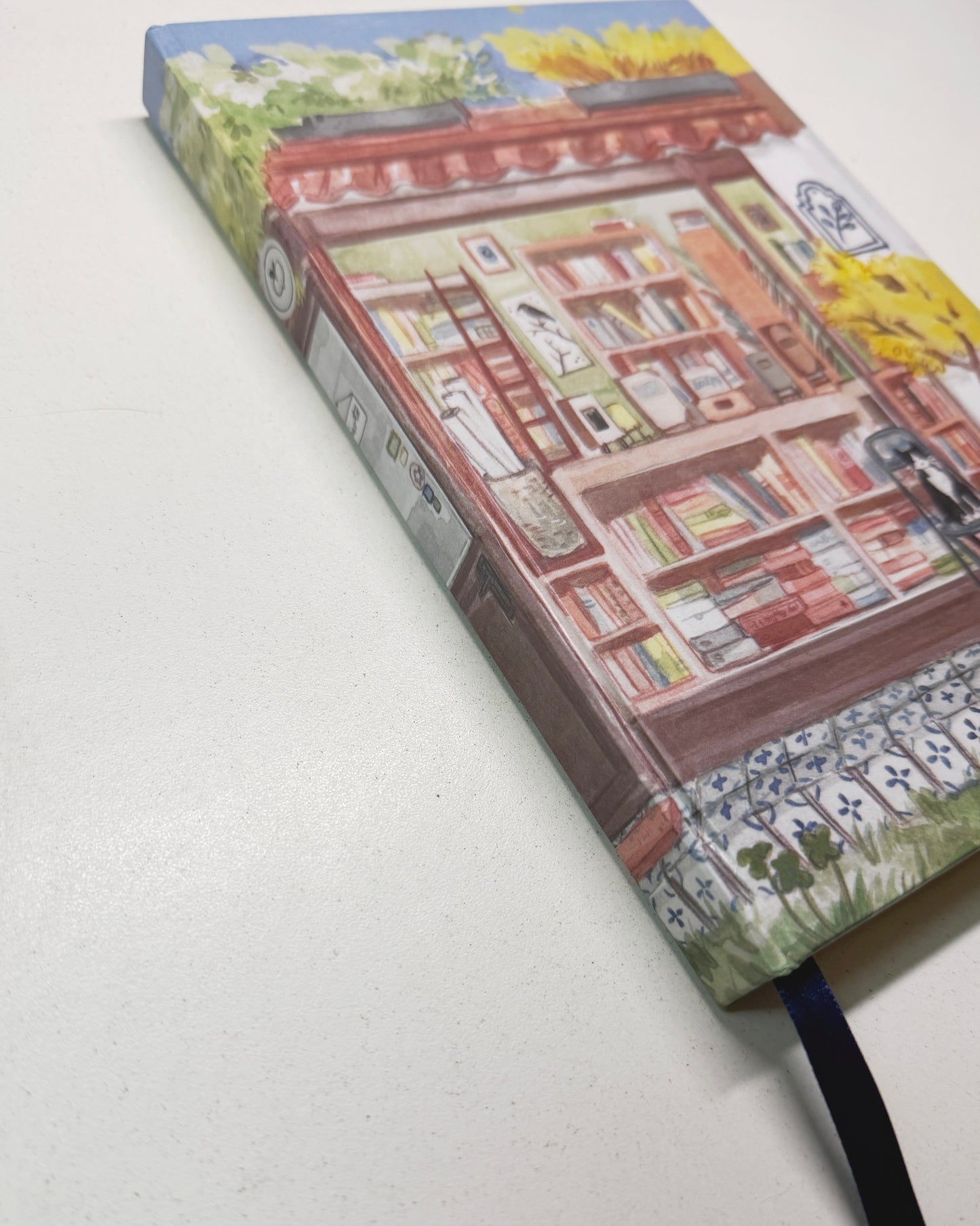 Libreta Librería en el Jardín  1/2 carta , pasta dura, cuaderno, sketchbook, bullet journal