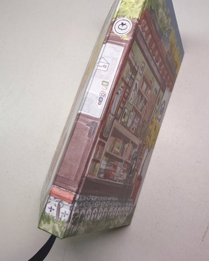 Libreta Librería en el Jardín  1/2 carta , pasta dura, cuaderno, sketchbook, bullet journal