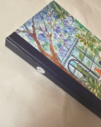 Libreta Invernadero 1/2 carta , pasta dura, 🪴🪻🐈 cuaderno, sketchbook, bullet journal