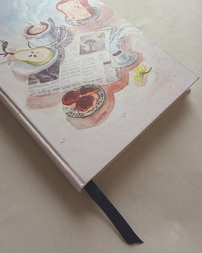Libreta Café con Pera ☕🍞🍐📰 1/2 carta , pasta dura, cuaderno, sketchbook, bullet journal (Copy)