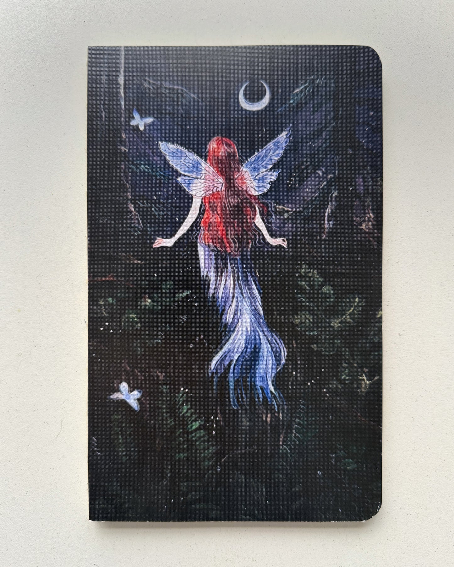 Libreta suave Hada Nocturna 🍃🌙🪞🪷cuaderno cosido hojas en blanco