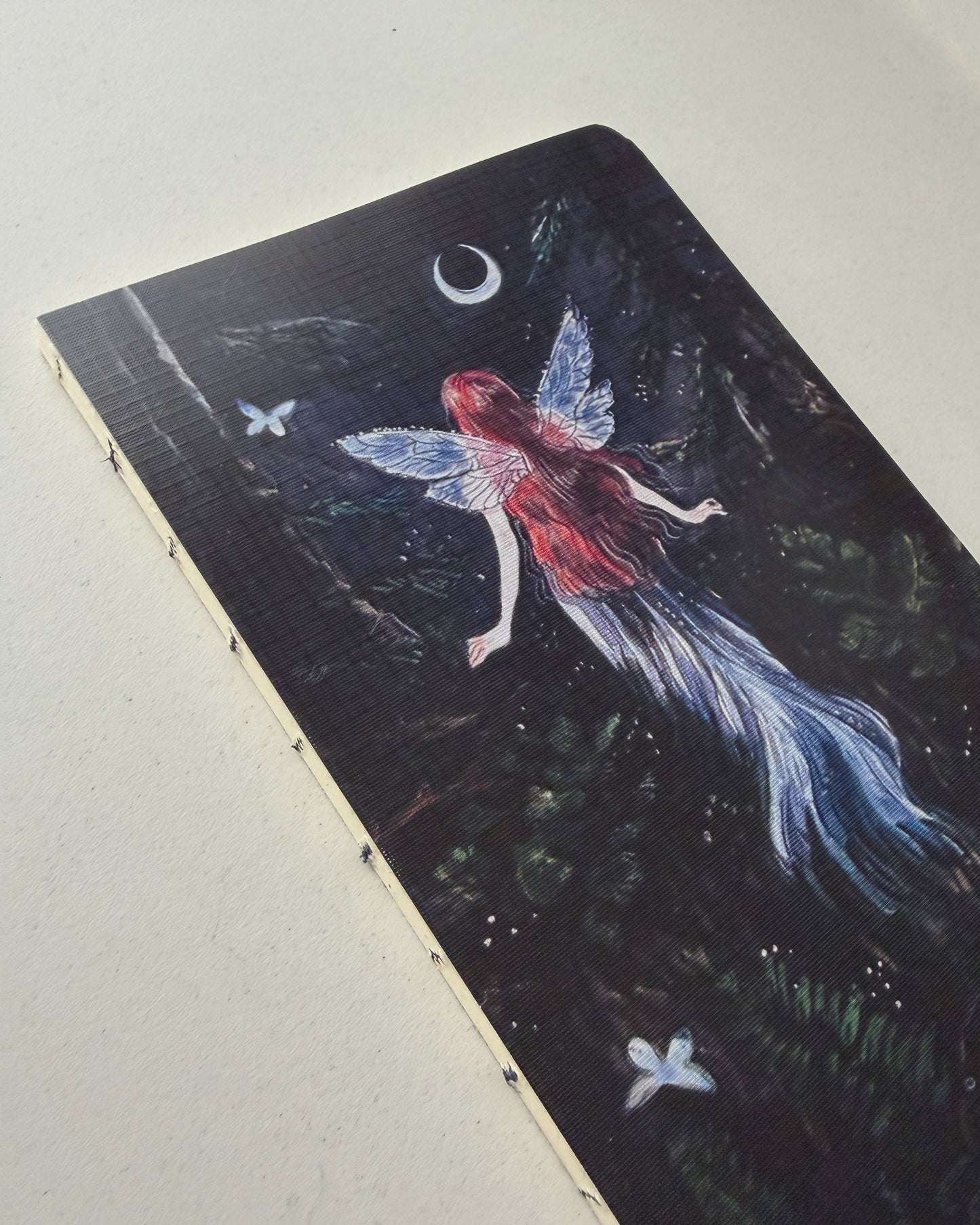 Libreta suave Hada Nocturna 🍃🌙🪞🪷cuaderno cosido hojas en blanco