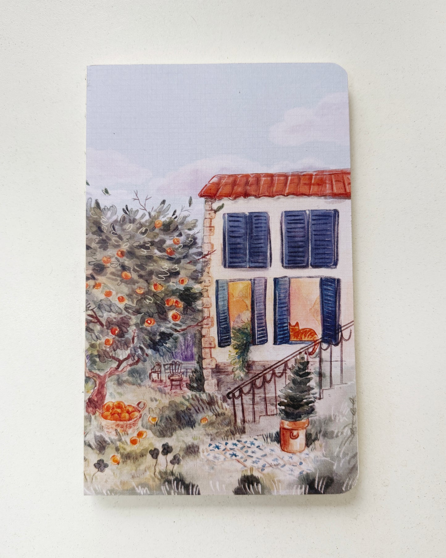 Libreta suave Naranjo 🍊🍃 cuaderno cosido hojas en blanco