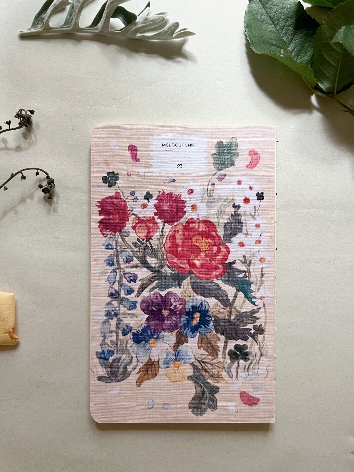 Libreta entre flores 🌷🌻🌸🌼, cuaderno de pasta suave, ilustración acuarela
