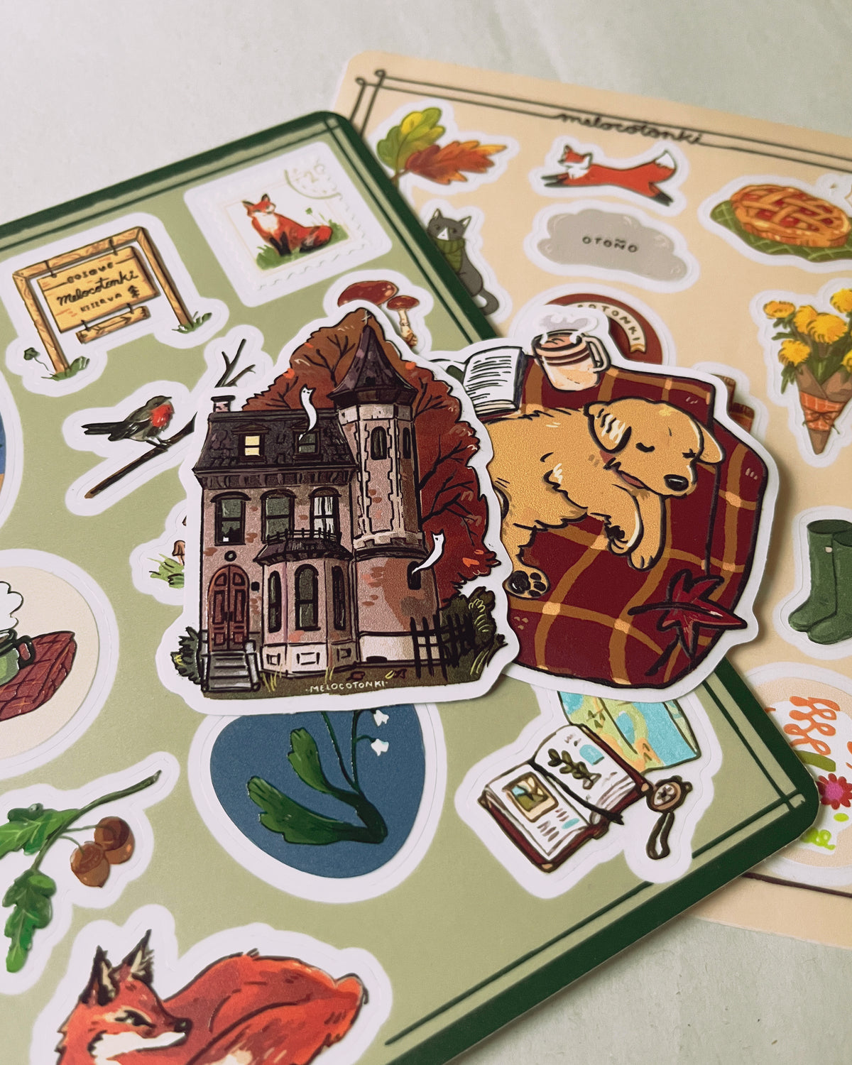 Paquete de Sticker Otoñales 🎃🍁🧦 2 planillas + 2 stickers individuales