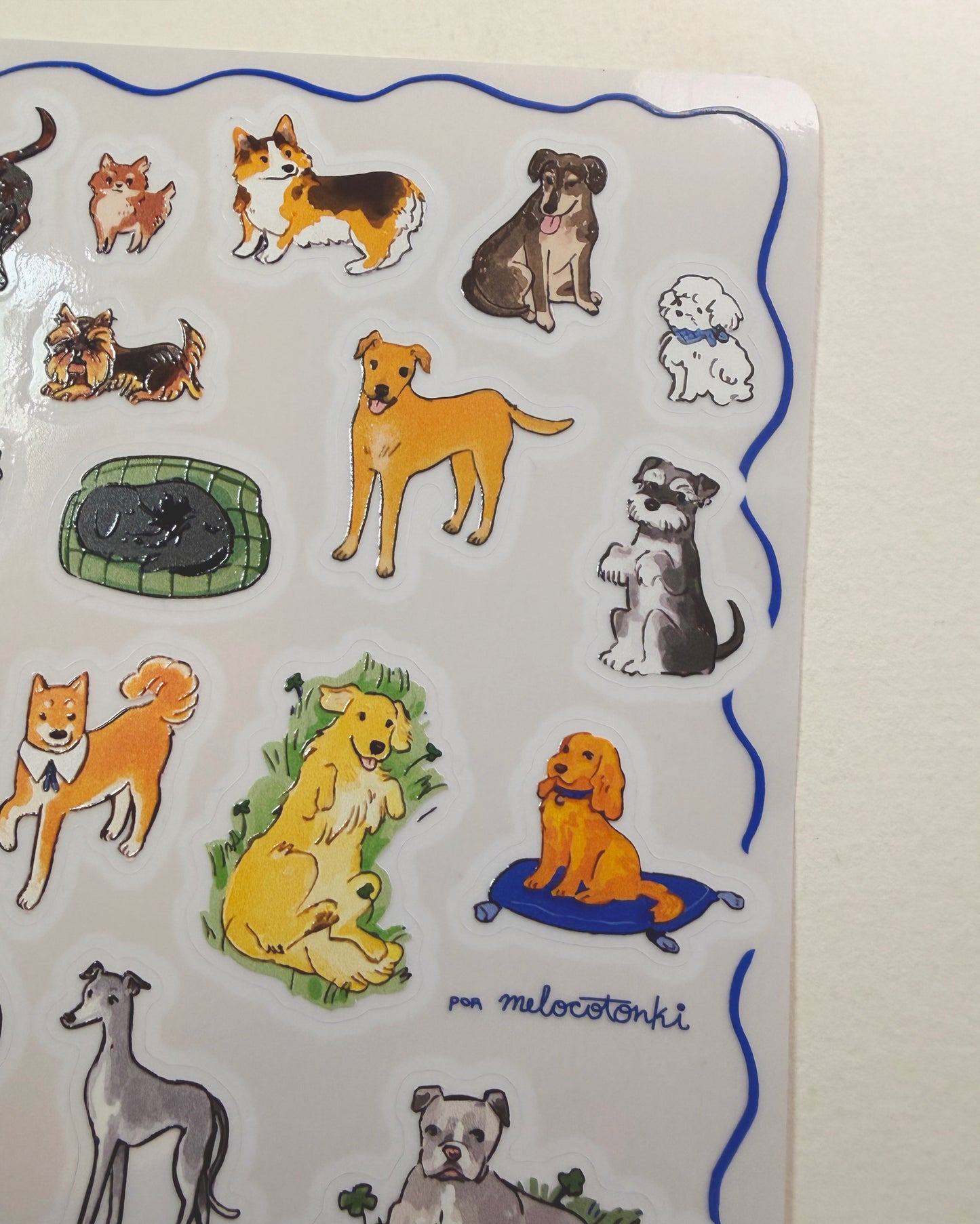 Canis Crunchis Planilla Stickers 🐶🐾vinil con textura estampas