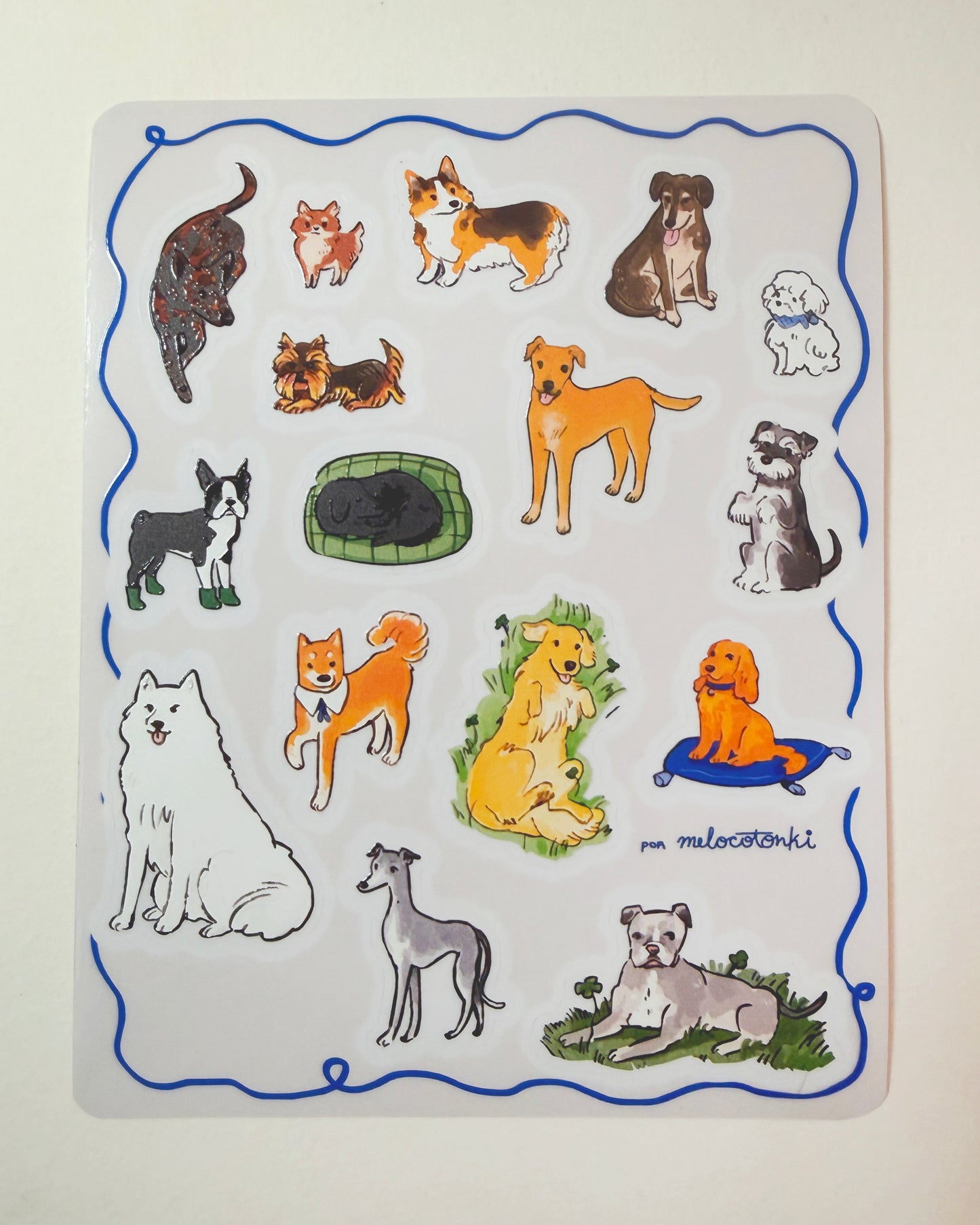 Canis Crunchis Planilla Stickers 🐶🐾vinil con textura estampas