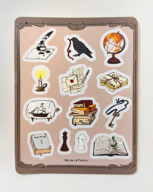 Planilla Stickers Academia 🕯🐦‍⬛♟️🗝️
