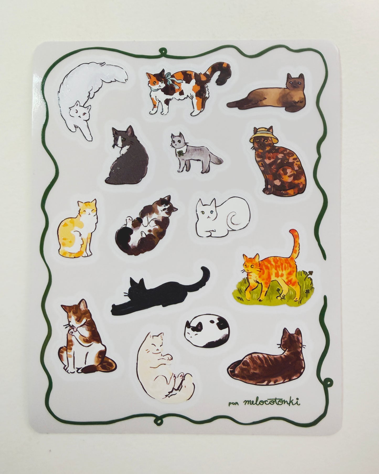 Michi Mininos Planilla Stickers 🐱🐾vinil con textura estampas