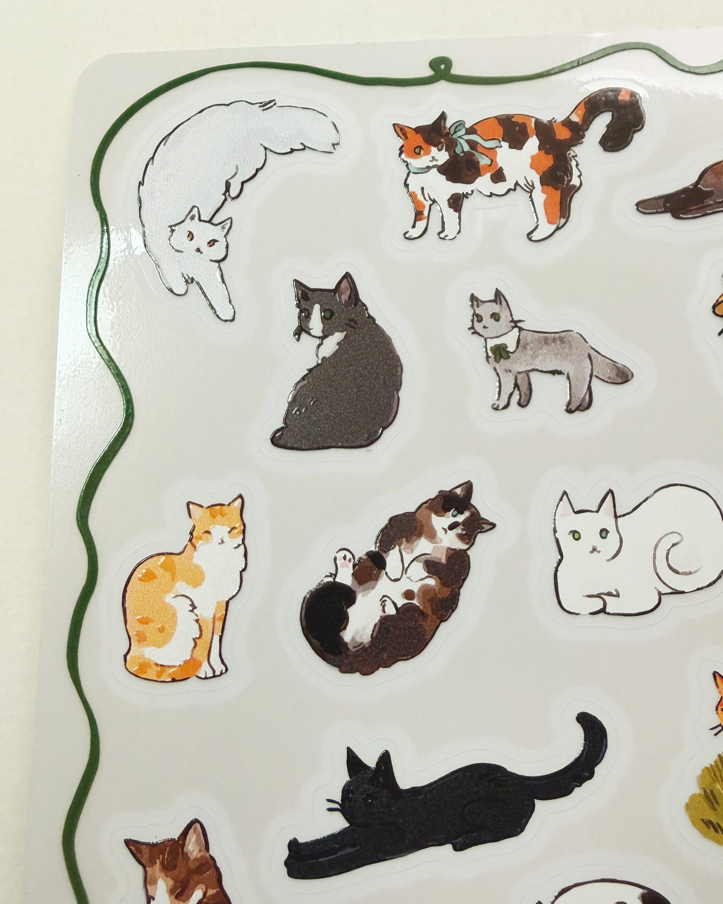Michi Mininos Planilla Stickers 🐱🐾vinil con textura estampas