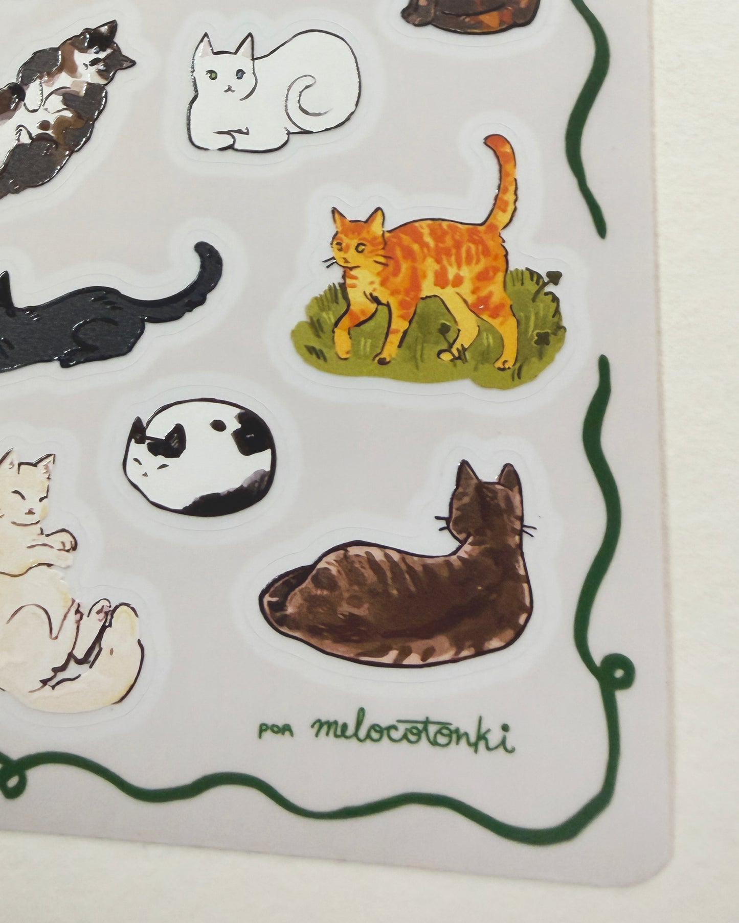 Michi Mininos Planilla Stickers 🐱🐾vinil con textura estampas