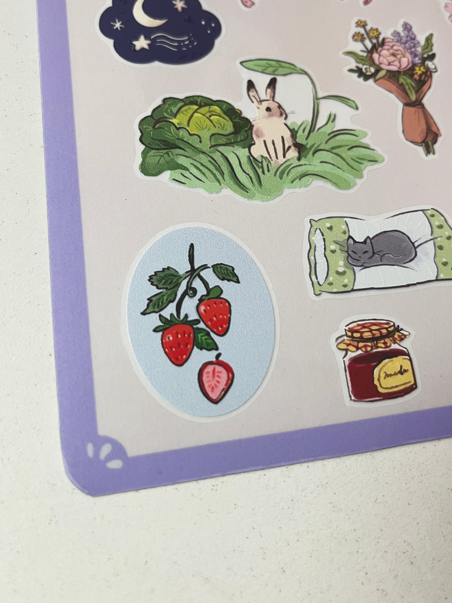 Planilla Stickers Primavera 🌸🍓☁️🌷 vinil con textura