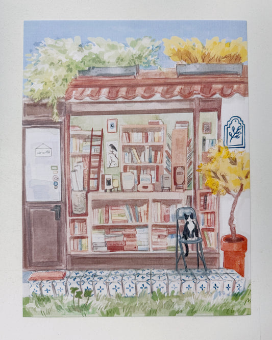 Print, librería el jardín, reproducción en papel texturizado